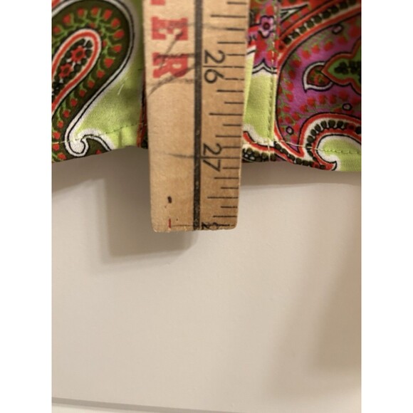Milano Woman Blouse Pink Green Paisley Ruffle Sleeve Sheer Top Sz 1X Romantic - Picture 6 of 7
